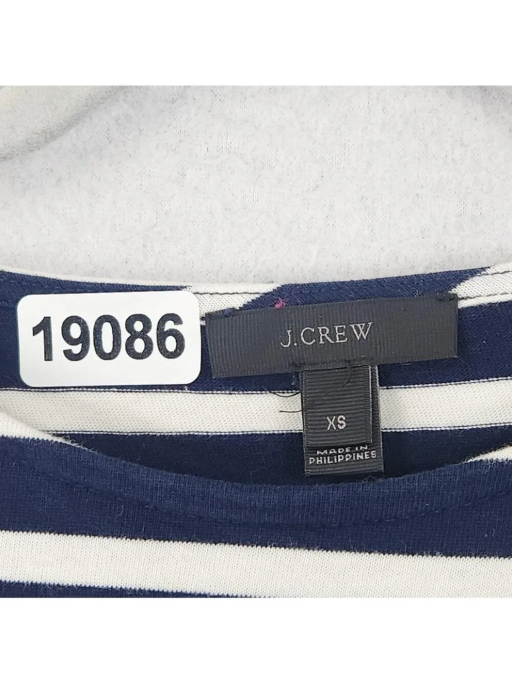 J Crew Shirt Womens XS Blue Striped Tie Waist Nautical Belted Split Back Top